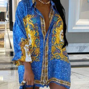 Royal Blue Shirt Dress